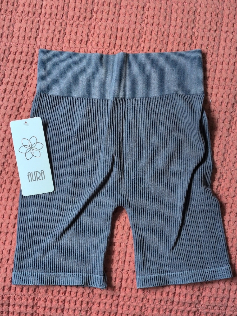 Aura Ribbed High-Waist Bike Shorts